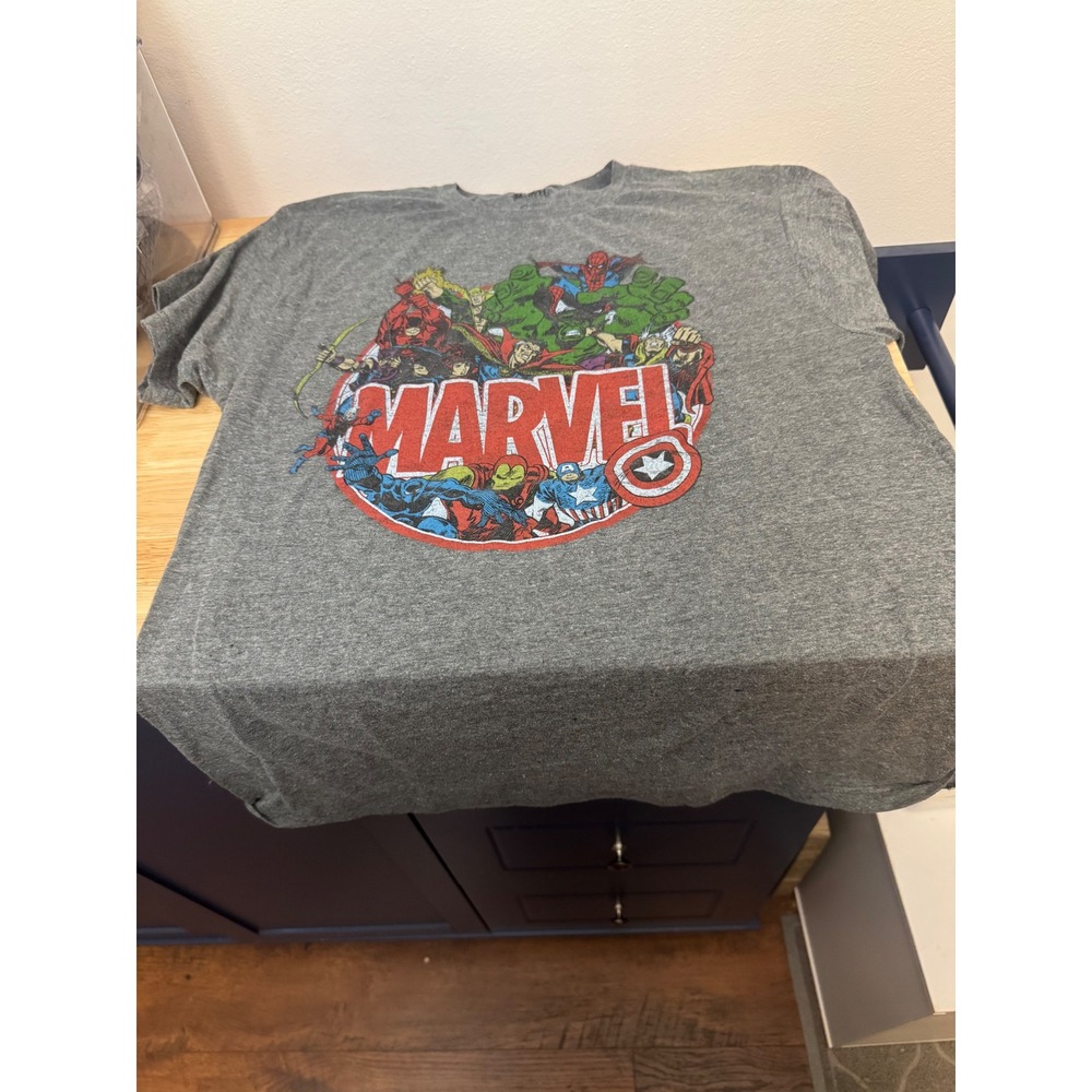 Marvel Comics Avengers Pajama Set Mens Medium Gray Graphic Tee & Lounge Pants